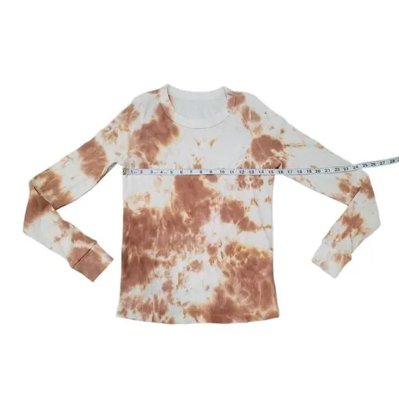 NWOT Mate The Label Ginger Tie Dye Crewneck Thermal Top - Picture 9 of 10